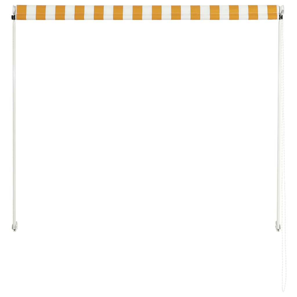 Tenda da Sole Retrattile 150x150 cm Giallo e Bianco