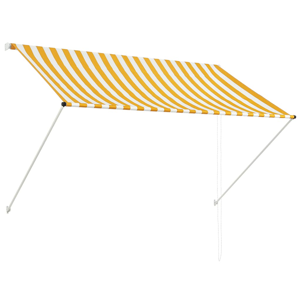 Tenda da Sole Retrattile 200x150 cm Giallo e Bianco