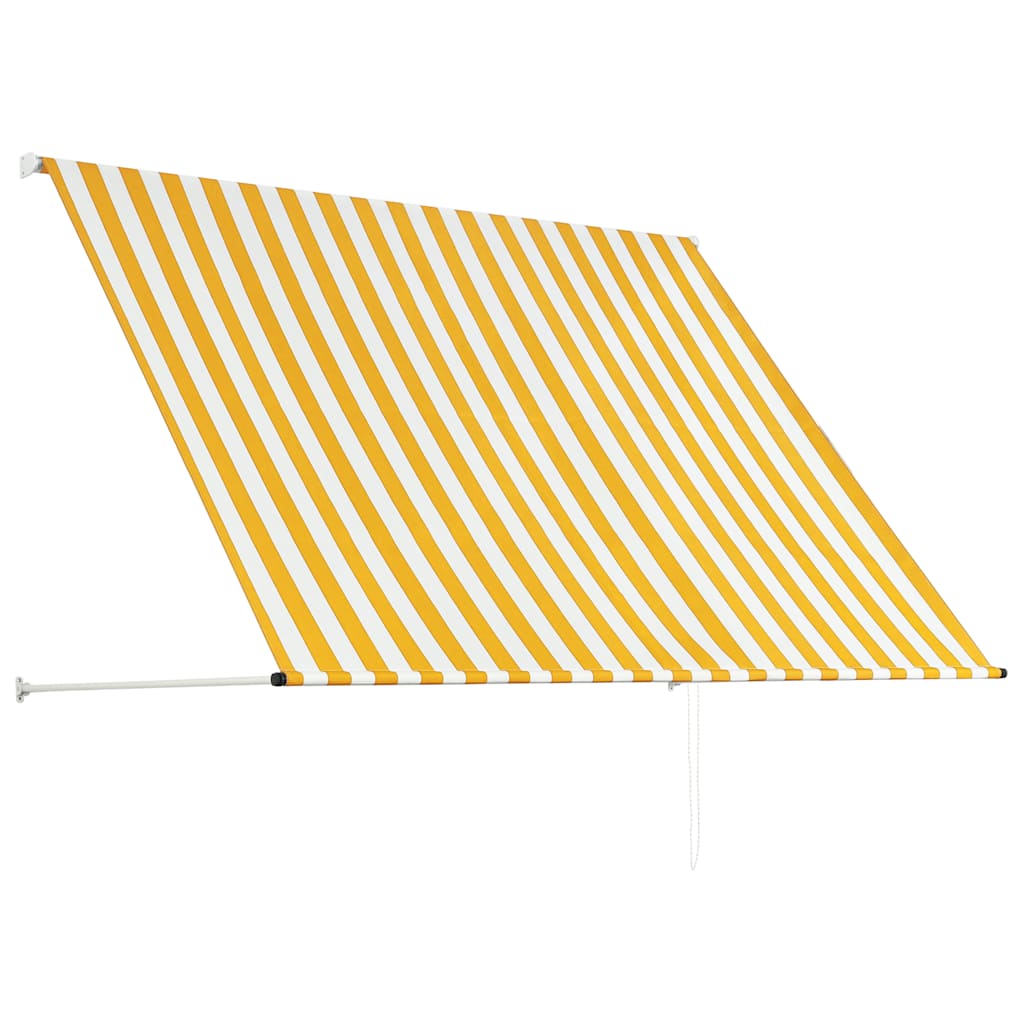 Tenda da Sole Retrattile 200x150 cm Giallo e Bianco