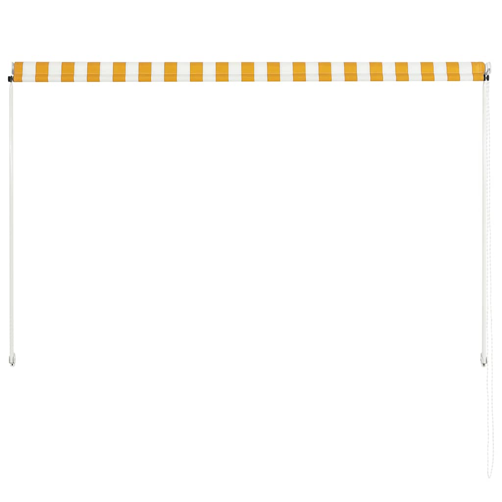 Tenda da Sole Retrattile 200x150 cm Giallo e Bianco