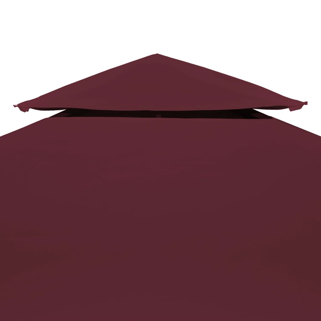 Copertura Superiore per Gazebo a 2 Strati 310g/m² 4x3m Bordeaux - homemem39