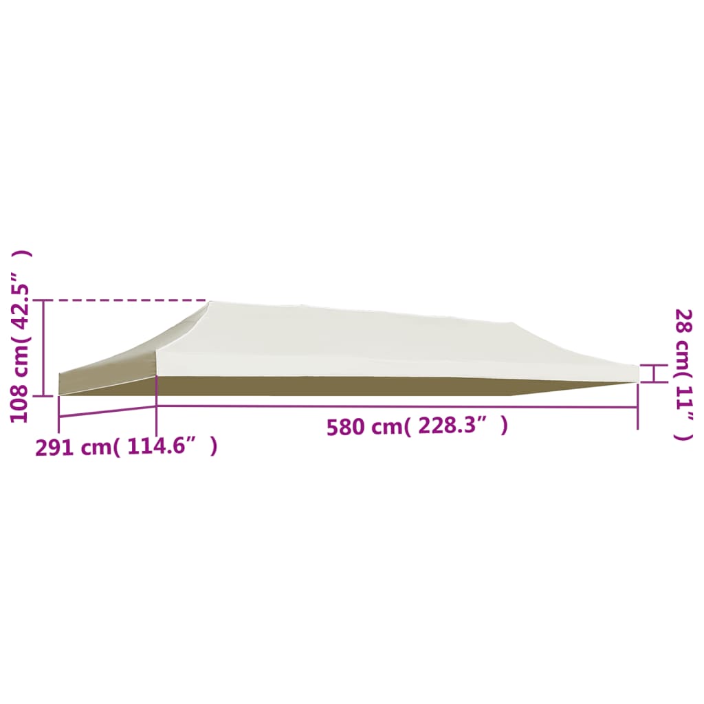 Tetto per Tendone per Feste 3x6 m Crema - homemem39