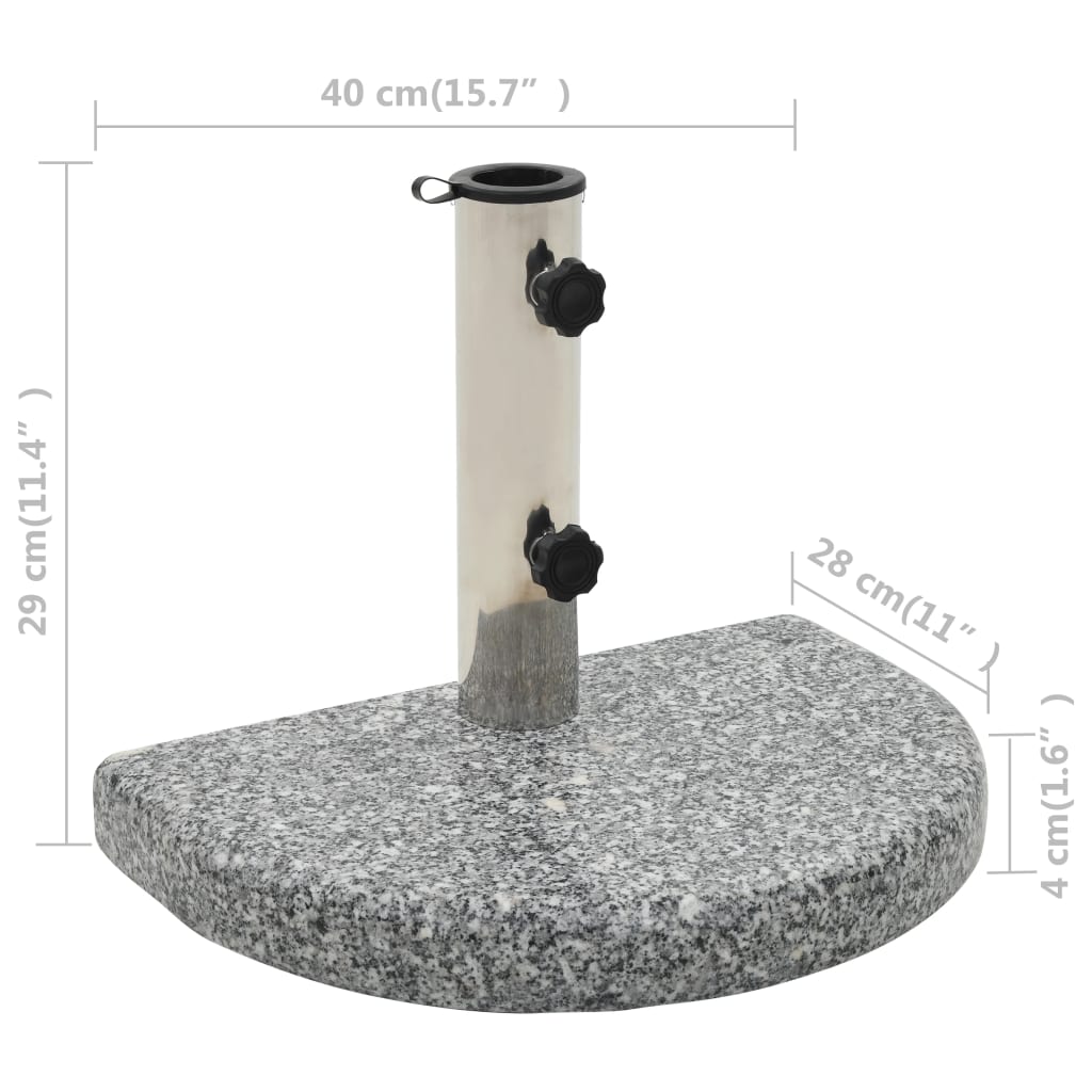 Base per Parasole in Granito Curva 10 kg Grigia