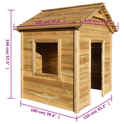 Casetta da Giardino per Bambini 120x120x146 cm in Legno di Pino - homemem39