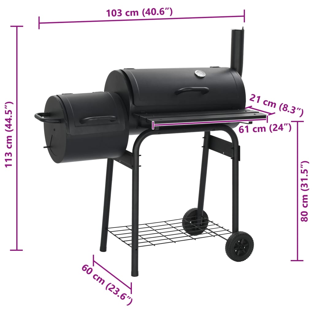 Barbecue Classico Affumicatore a Carbonella - homemem39