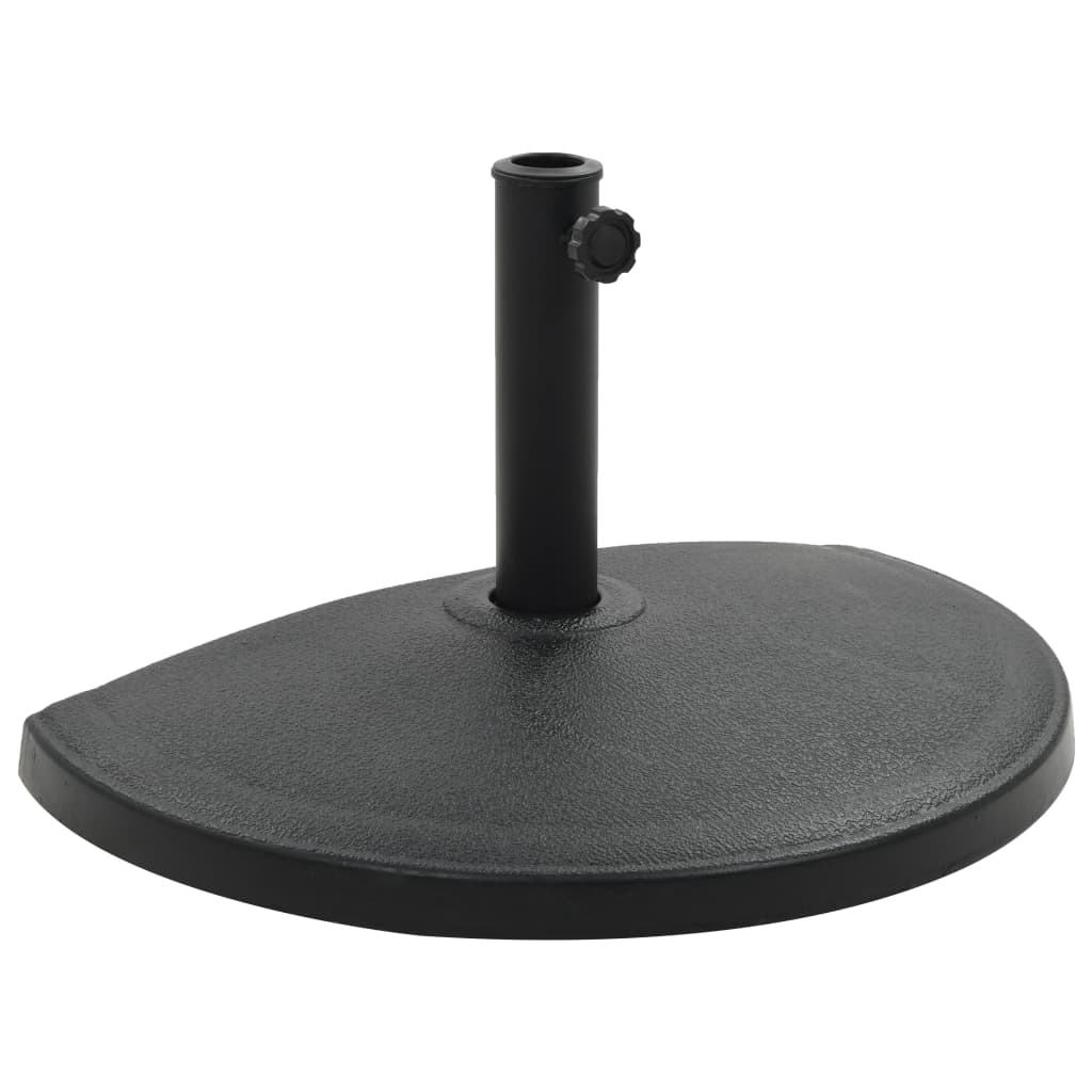 Base per Parasole Semicircolare in Poliresina 15 kg Nero - homemem39