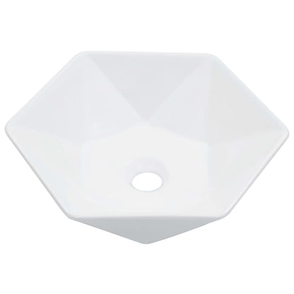 Lavandino 41x36,5x12 cm in Ceramica Bianco - homemem39