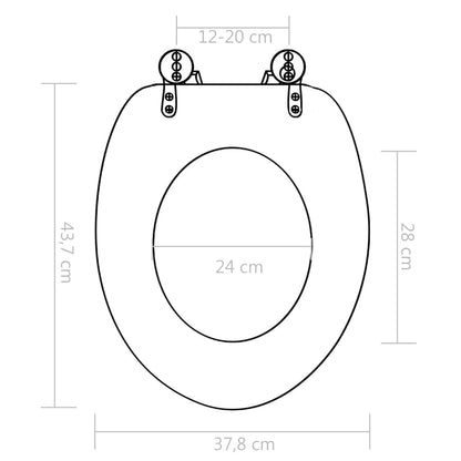 Tavoletta WC con Coperchio MDF Design a Conchiglie