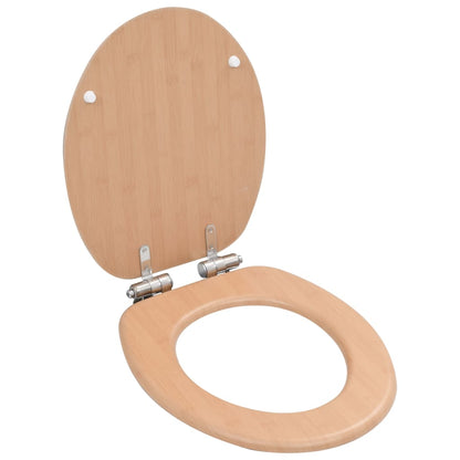 Tavoletta WC Coperchio Chiusura Morbida MDF Design a Bambù - homemem39