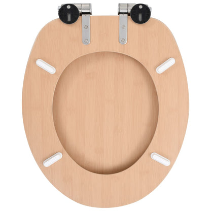 Tavoletta WC Coperchio Chiusura Morbida MDF Design a Bambù - homemem39