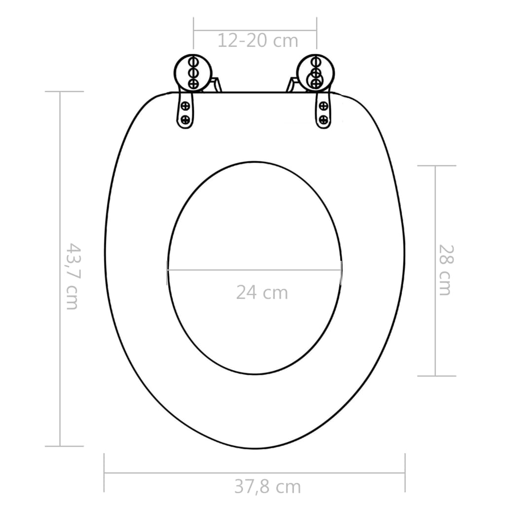 Tavoletta WC Coperchio Chiusura Morbida MDF Design a Bambù - homemem39