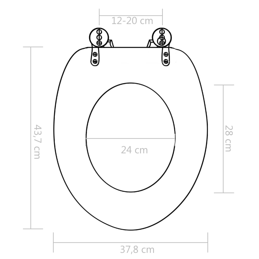 Tavoletta WC Coperchio Chiusura Morbida MDF Legno Antico