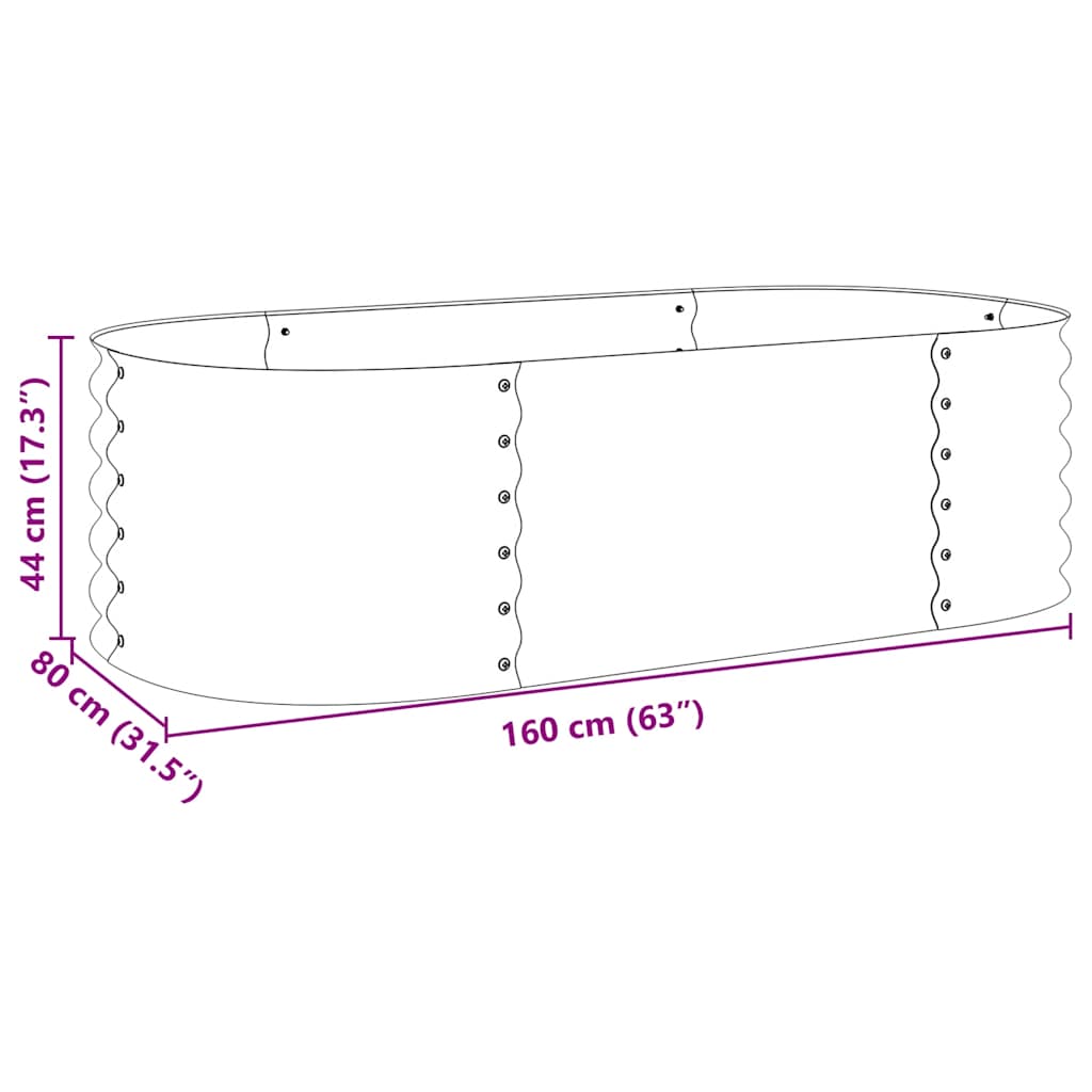 Letto Rialzato Giardino 160x80x44 cm in Acciaio Zincato Argento - homemem39