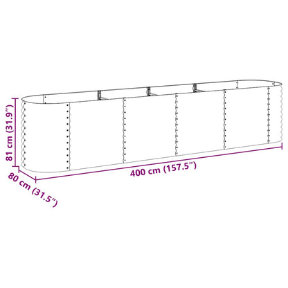 Letto Rialzato Giardino 400x80x81 cm in Acciaio Zincato Grigio - homemem39