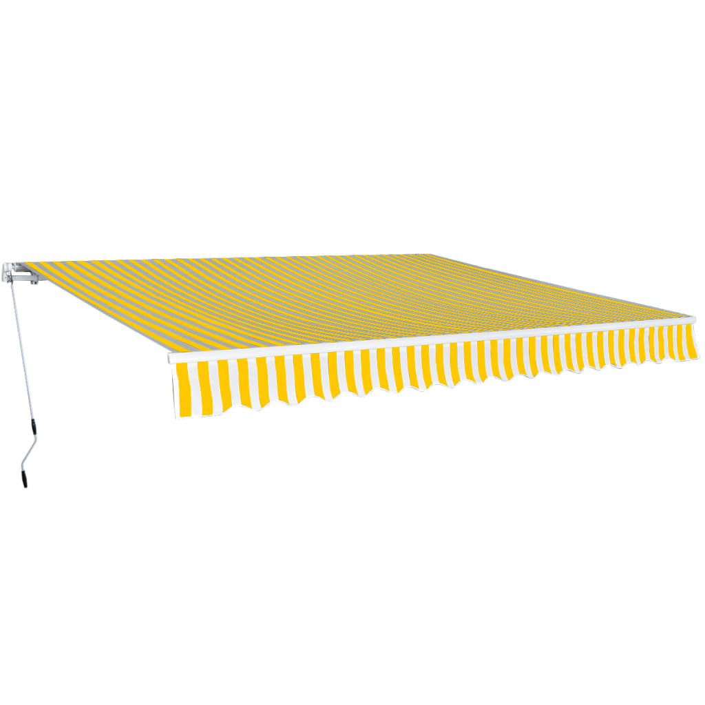 Tenda da Sole Pieghevole Manuale 400 cm Giallo/Bianco