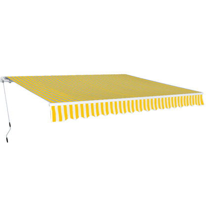 Tenda da Sole Pieghevole Manuale 400 cm Giallo/Bianco