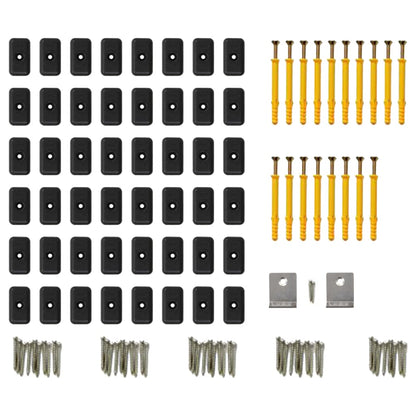 Pavimento per Esterni in WPC Pieno Accessori 16 m² 2,2 m Nero