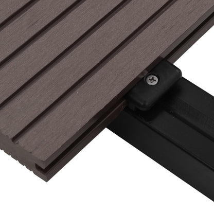 Pavimento Esterni WPC Pieno Accessori 16m² 2,2m Marrone Scuro