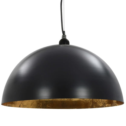 Lampadari 2 pz Nero e Oro Semi-Sferici 50 cm E27 - homemem39