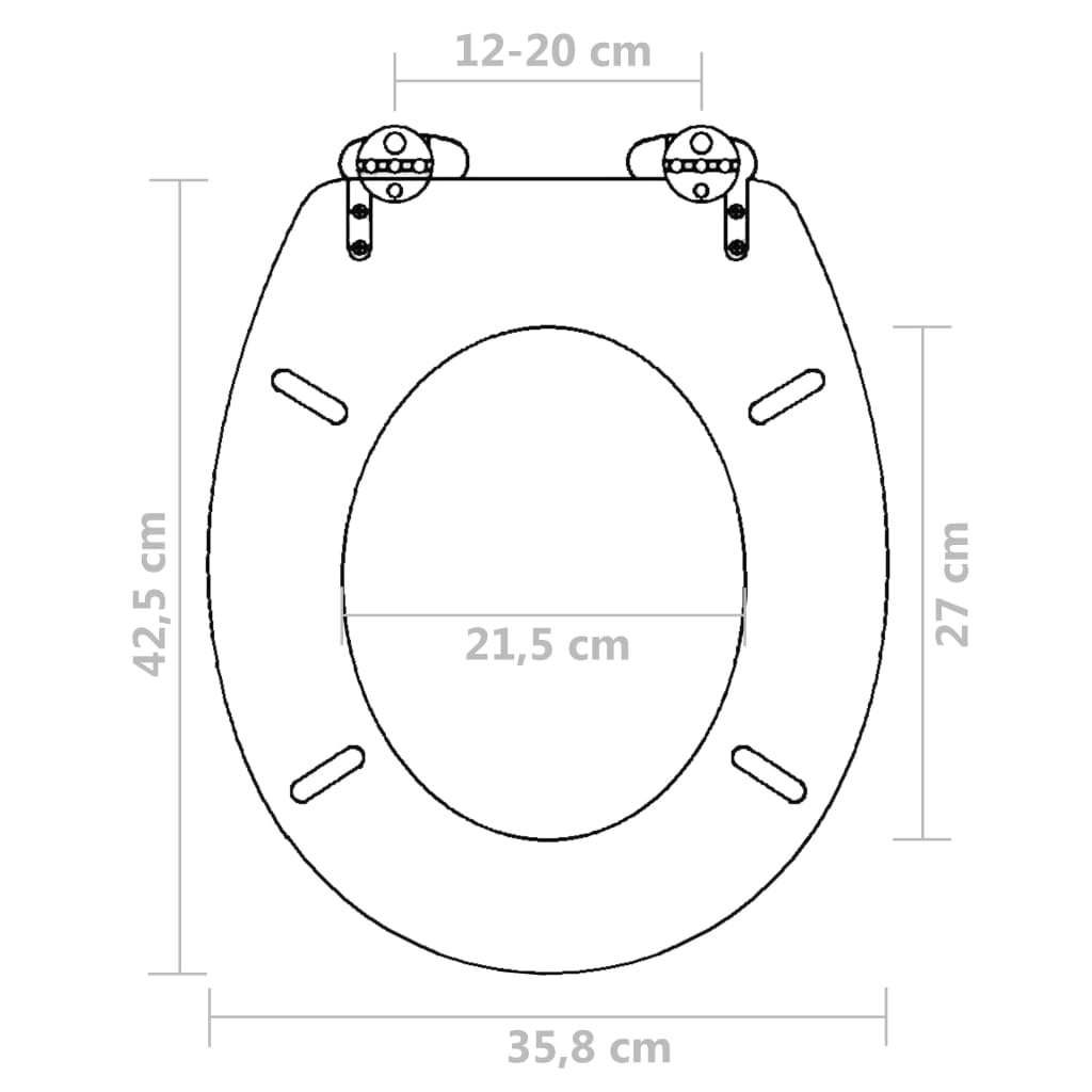 Copriwater a Chiusura Ammortizzata 2 pz in MDF Marrone - homemem39