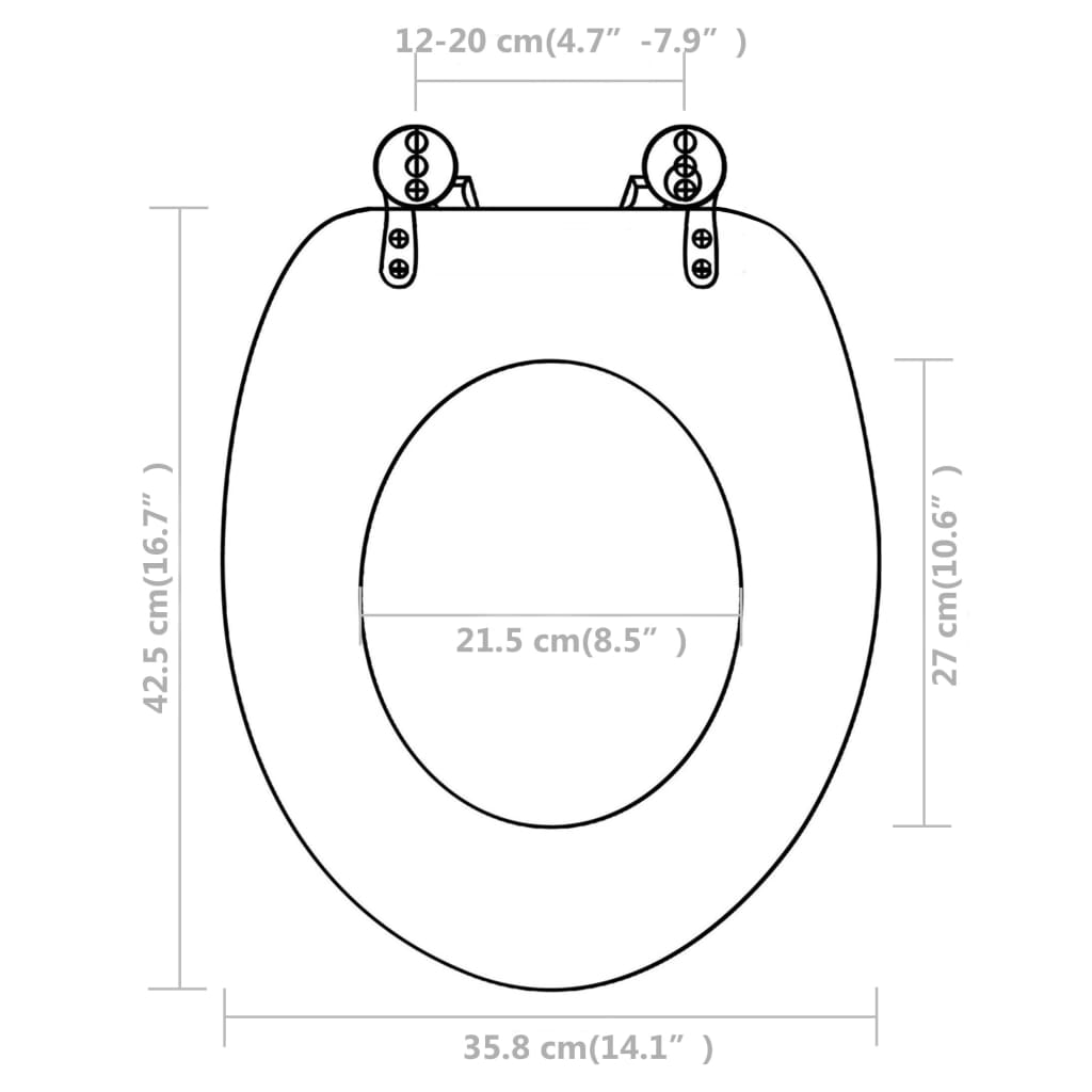 Tavolette WC con Coperchi 2 pz in MDF Bianche