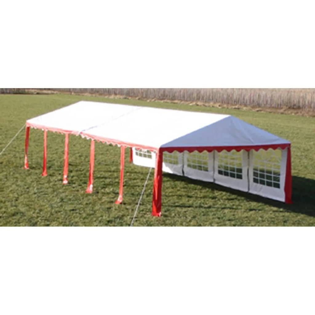 Tetto e pareti di gazebo da festa 10 x 5 m Rosso & Bianco