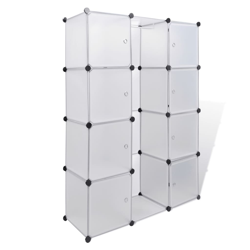 Armadio Modulare con 9 Scomparti 109x36,5x143 cm Bianco - homemem39