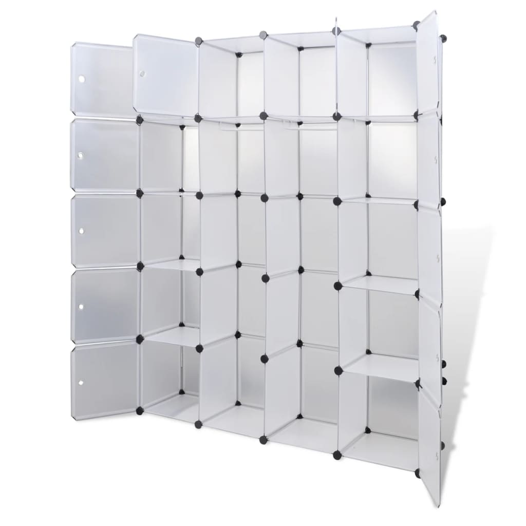 Armadietto Modulare 14 Scomparti Bianco 37 x 146 x 180,5 cm - homemem39