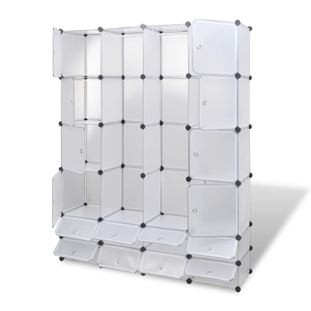 Armadietto Modulare 18 Scomparti Bianco 37 x 146 x 180,5 cm - homemem39