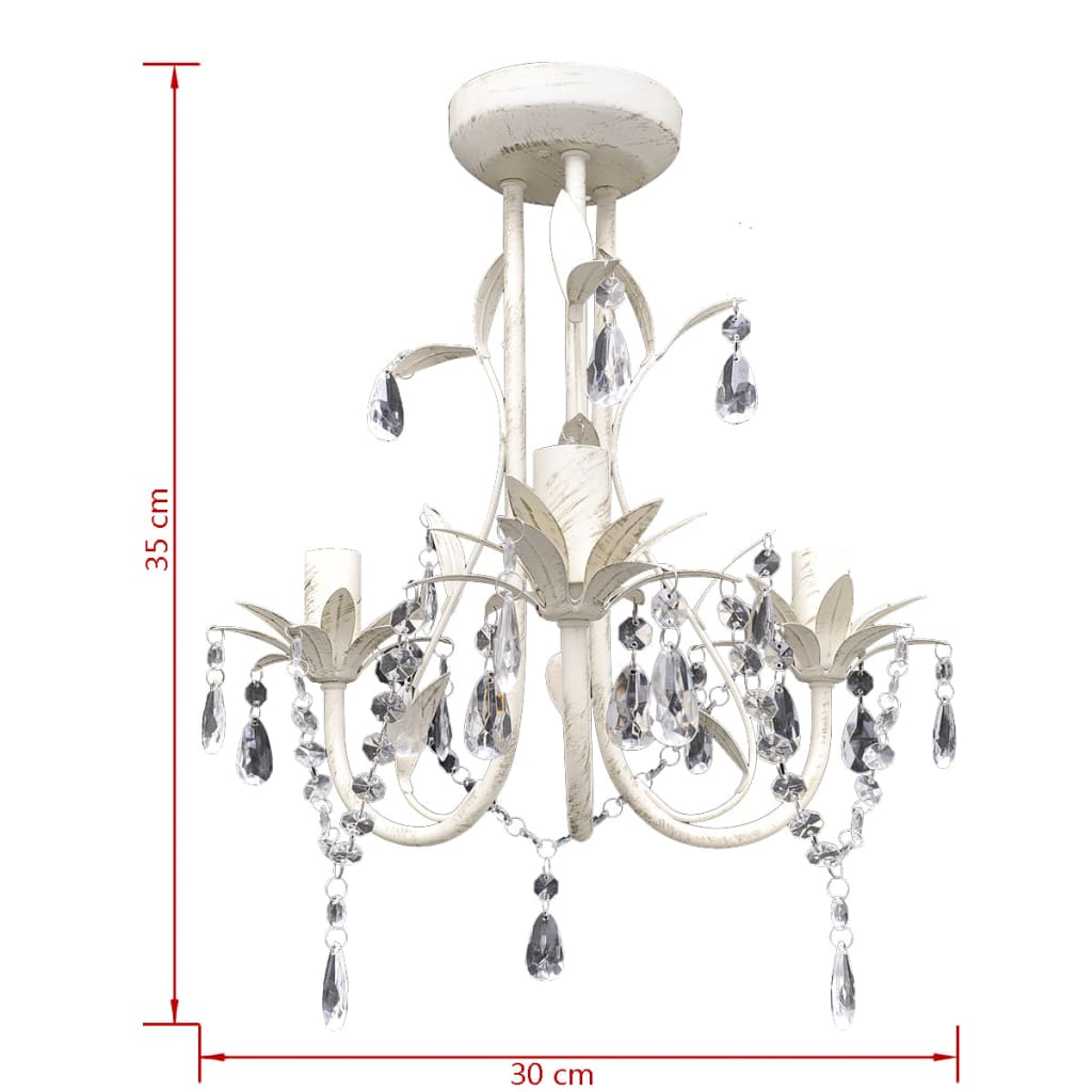 Lampadario da Soffitto Cristallo Elegante Bianco - homemem39