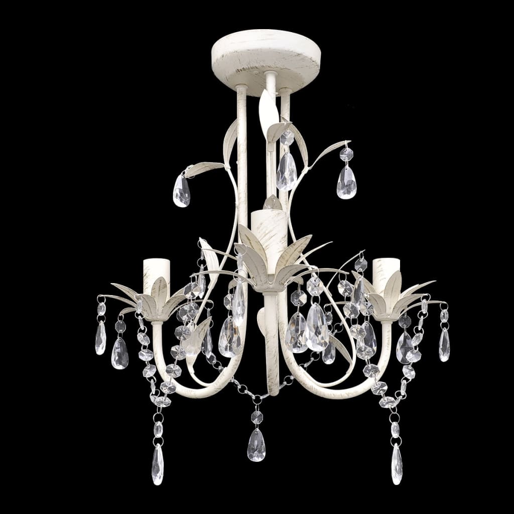 Lampadario da Soffitto Cristallo Elegante Bianco - homemem39