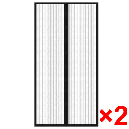 Tende Antimosche per Porta 2 pz 210 x 100 cm 2pz Magneti Nera - homemem39