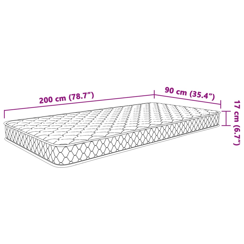 Materasso Viscoelastico con Memoria 200 x 90 x 17 cm - homemem39