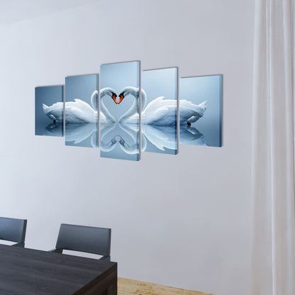 5 pz Set Stampa su Tela da Muro Cigno 200 x 100 cm - homemem39