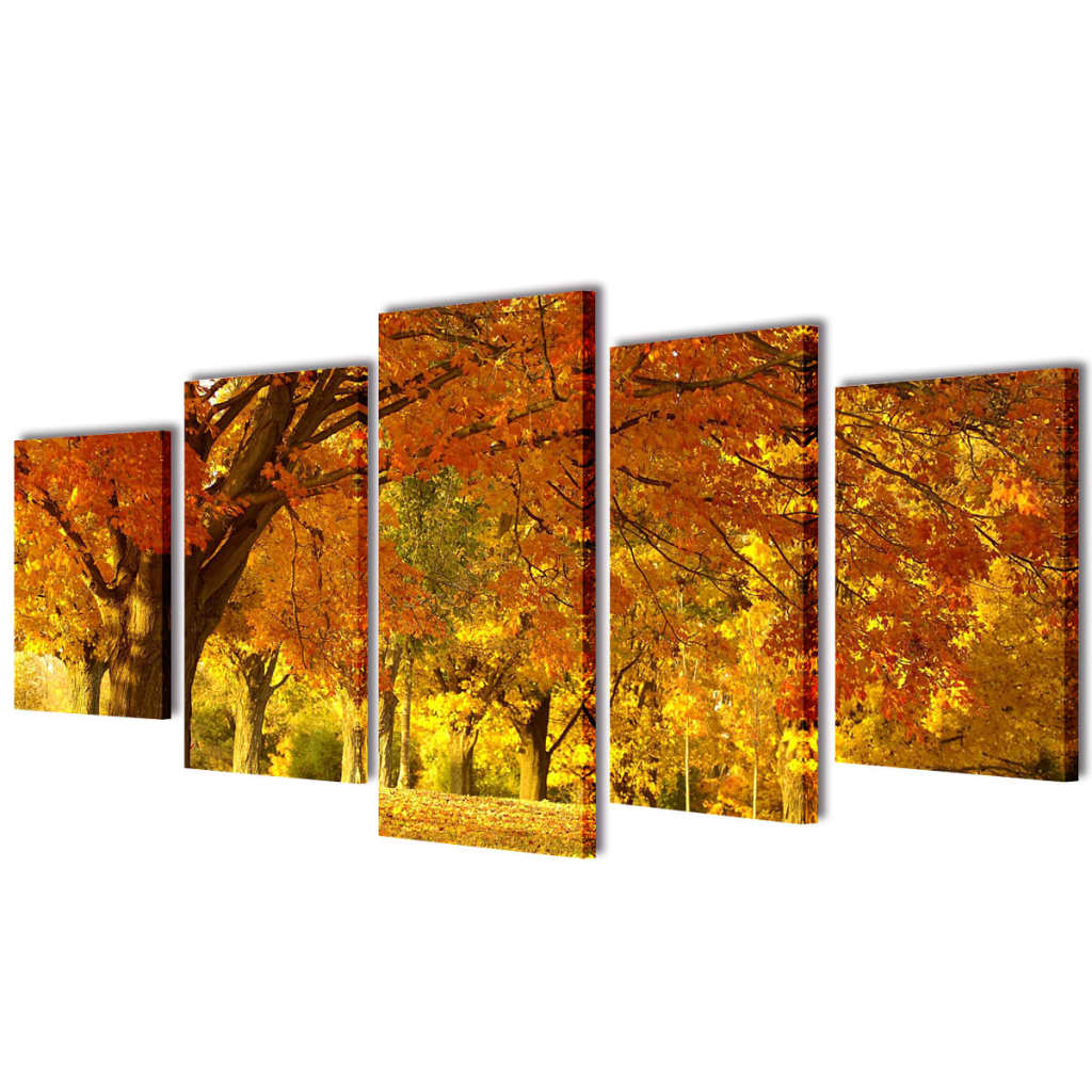 5 pz Set Stampa su Tela da Muro Acero 100 x 50 cm - homemem39