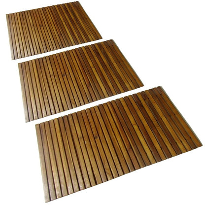 Set 3 pz Stuoia per bagno in acacia 80 x 50 cm - homemem39