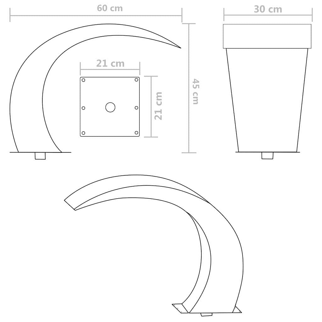 Cascata da Giardino in Acciaio Inossidabile 45x30x60 cm - homemem39