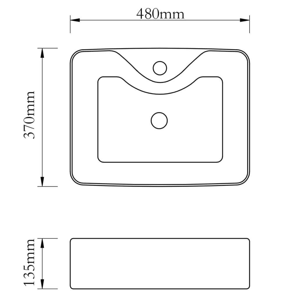 Lavandino Bagno in Ceramica Nera Quadrato con Foro per Rubinetto - homemem39