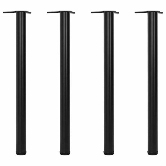 Set of Table Legs Adjustable Height Black 870 mm