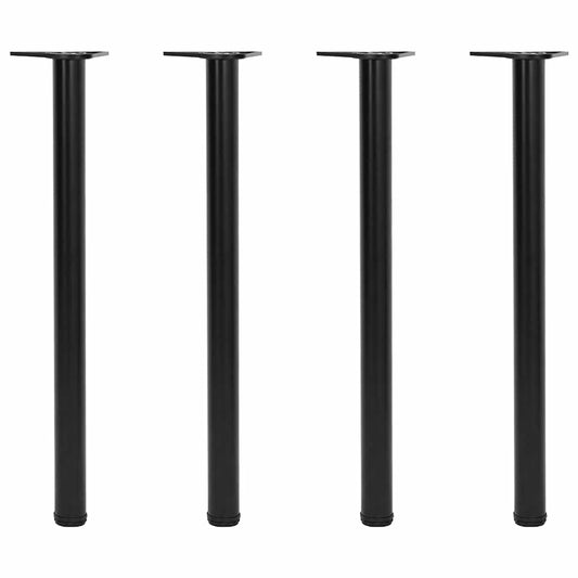 Set of Table Legs Adjustable Height Black 870 mm