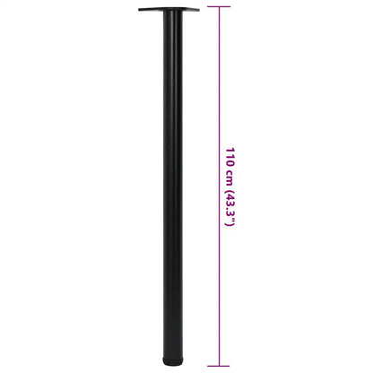 Tischbeine 4 Stück verstellbar Schwarz 1100 mm