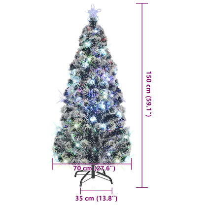 Albero di Natale Preilluminato con Supporto 150 cm Fibra Ottica - homemem39