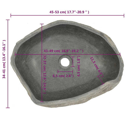 Lavandino in Pietra di Fiume Ovale (45-53)x(34-41) cm - homemem39