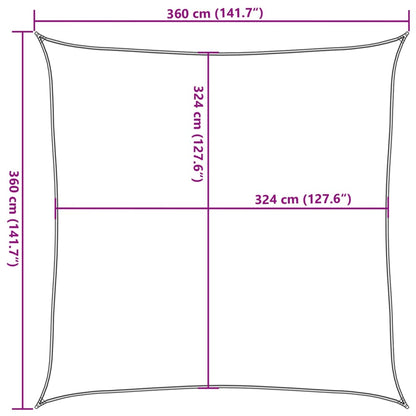 Parasole a vela HDPE Quadrato 3,6x3,6x3,6 m Crema - homemem39