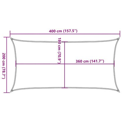 Parasole a vela HDPE Rettangolare 2x4 Crema - homemem39