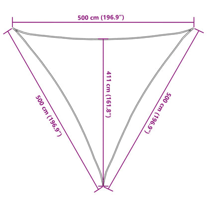 Parasole a Vela HDPE Triangolare 5x5x5 m Crema - homemem39