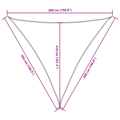 Parasole a Vela Oxford Triangolare 5x5x5 m Beige - homemem39