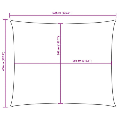 Parasole a Vela Oxford Rettangolare 4x6 m Crema - homemem39