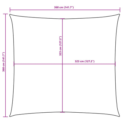 Parasole a Vela Oxford Quadrato 3,6x3,6 m Antracite - homemem39