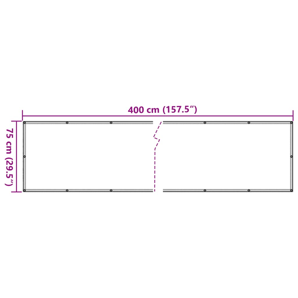 Paravento da Balcone in Tessuto Oxford 75x400 cm Antracite - homemem39